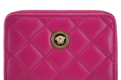 Елегантний фіолетовий стьобаний шкіряний гаманець Versace