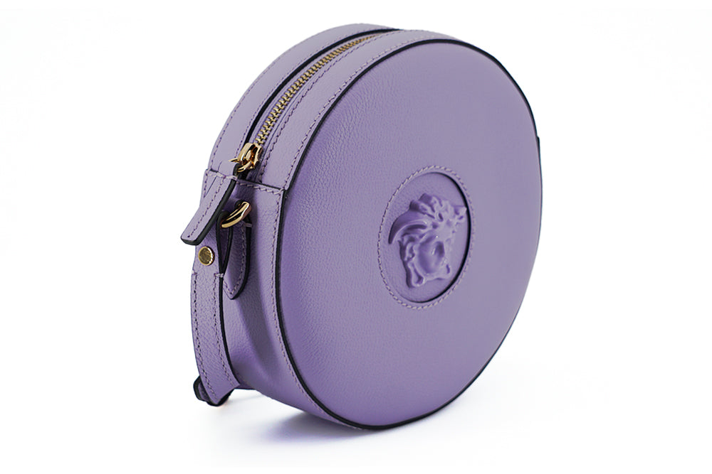 Елегантна фіолетова кругла сумка через плече Versace