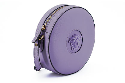 Елегантна фіолетова кругла сумка через плече Versace