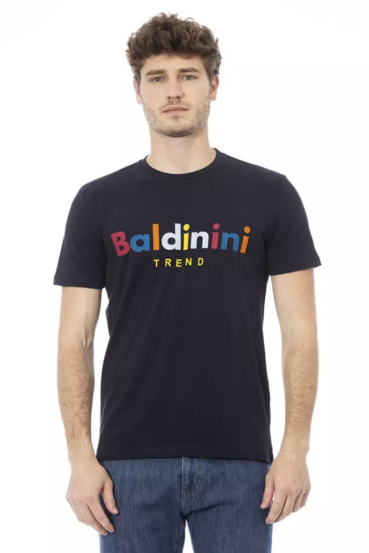 Синя бавовняна чоловіча футболка Baldinini Trend