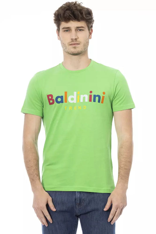 Зелена бавовняна чоловіча футболка Baldinini Trend