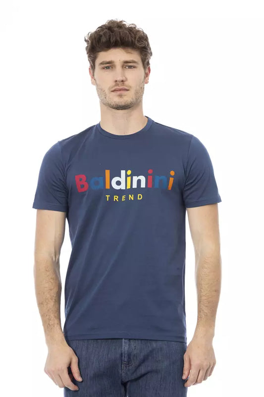 Синя бавовняна чоловіча футболка Baldinini Trend