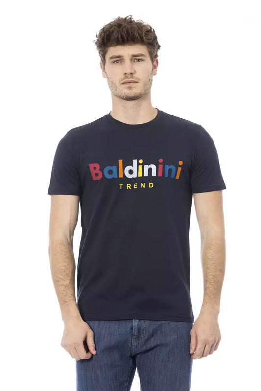 Синя бавовняна чоловіча футболка Baldinini Trend