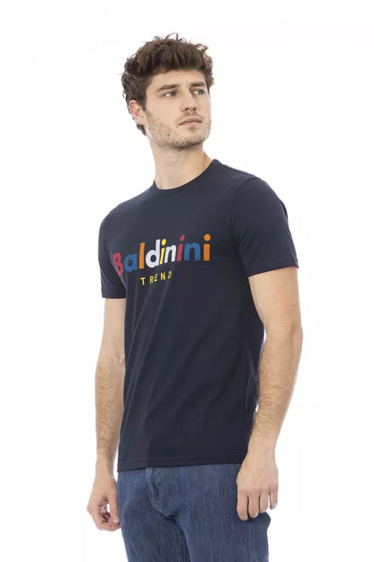 Синя бавовняна чоловіча футболка Baldinini Trend