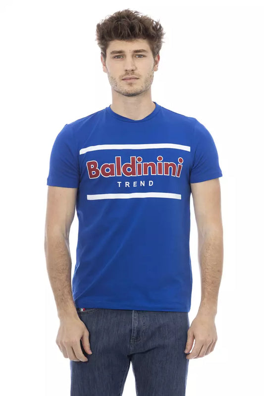 Синя бавовняна чоловіча футболка Baldinini Trend