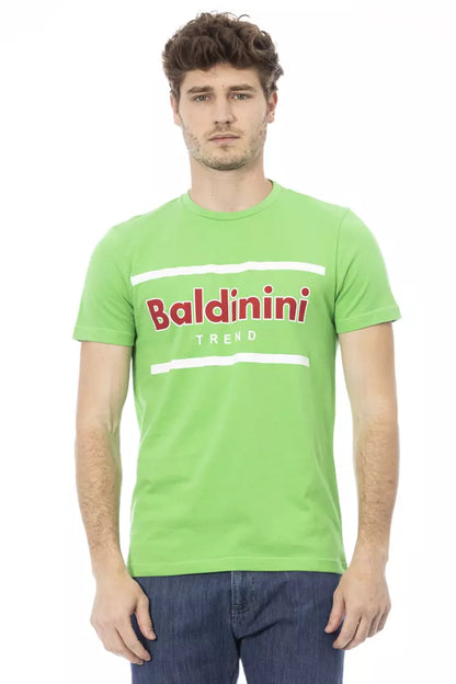 Зелена бавовняна чоловіча футболка Baldinini Trend