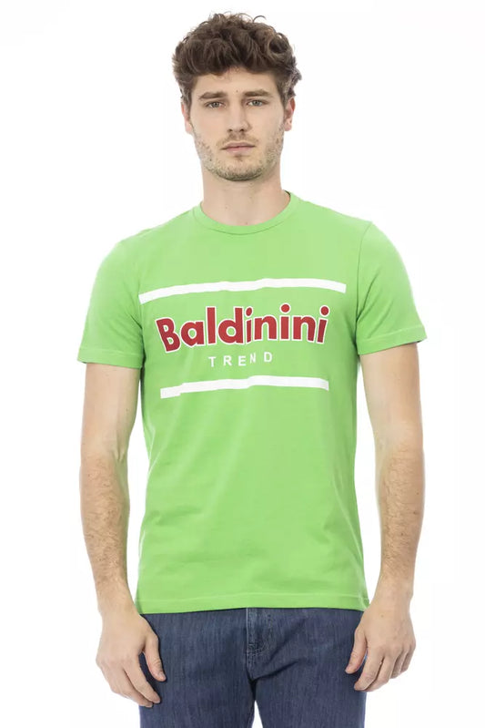 Зелена бавовняна чоловіча футболка Baldinini Trend
