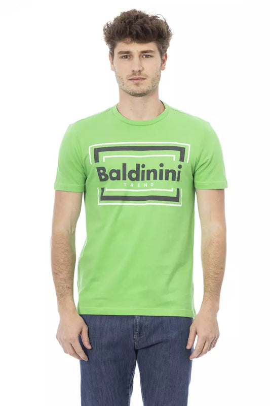 Зелена бавовняна чоловіча футболка Baldinini Trend