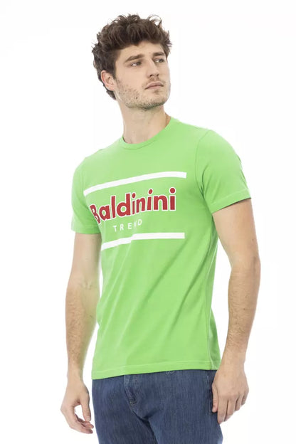 Зелена бавовняна чоловіча футболка Baldinini Trend