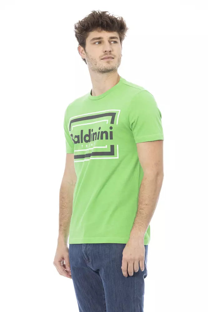 Зелена бавовняна чоловіча футболка Baldinini Trend