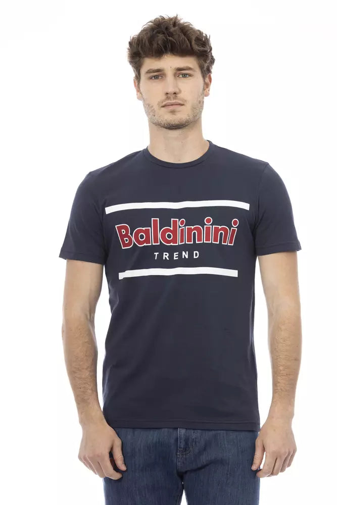 Синя бавовняна чоловіча футболка Baldinini Trend