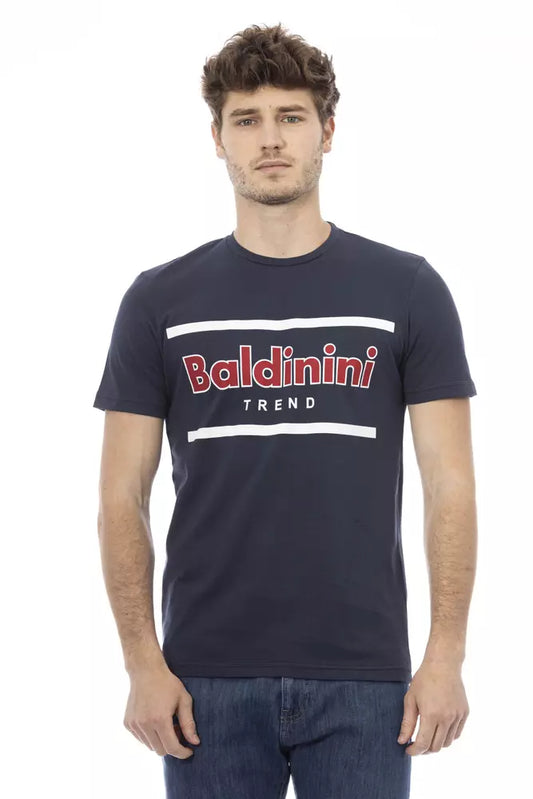 Синя бавовняна чоловіча футболка Baldinini Trend