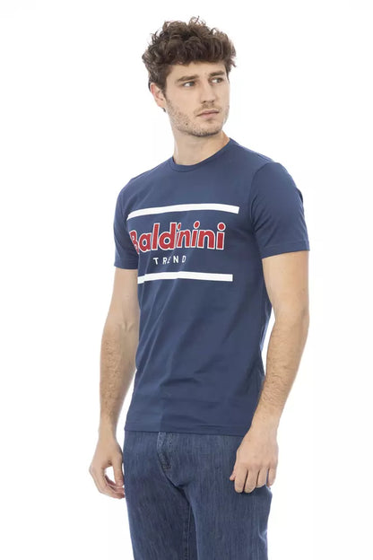 Синя бавовняна чоловіча футболка Baldinini Trend