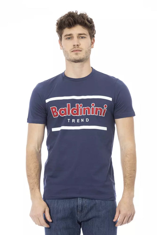 Синя бавовняна чоловіча футболка Baldinini Trend