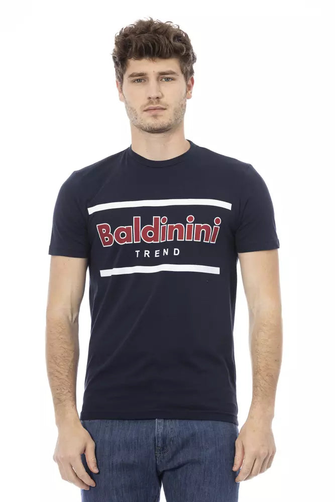 Синя бавовняна чоловіча футболка Baldinini Trend