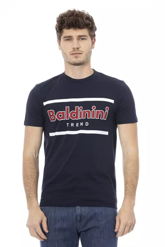 Синя бавовняна чоловіча футболка Baldinini Trend