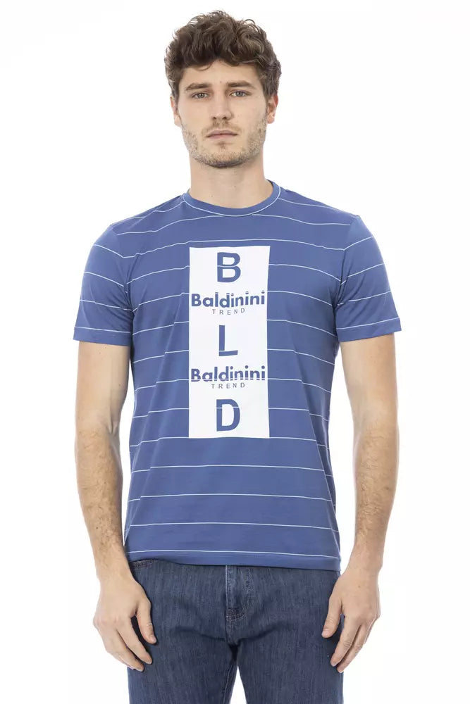 Синя бавовняна чоловіча футболка Baldinini Trend