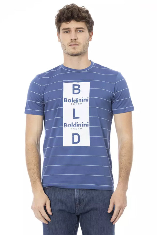 Синя бавовняна чоловіча футболка Baldinini Trend