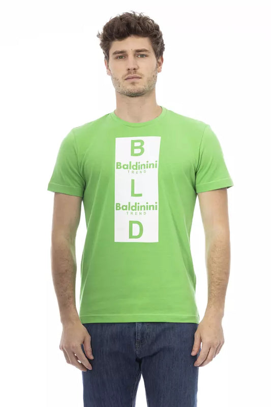 Зелена бавовняна чоловіча футболка Baldinini Trend