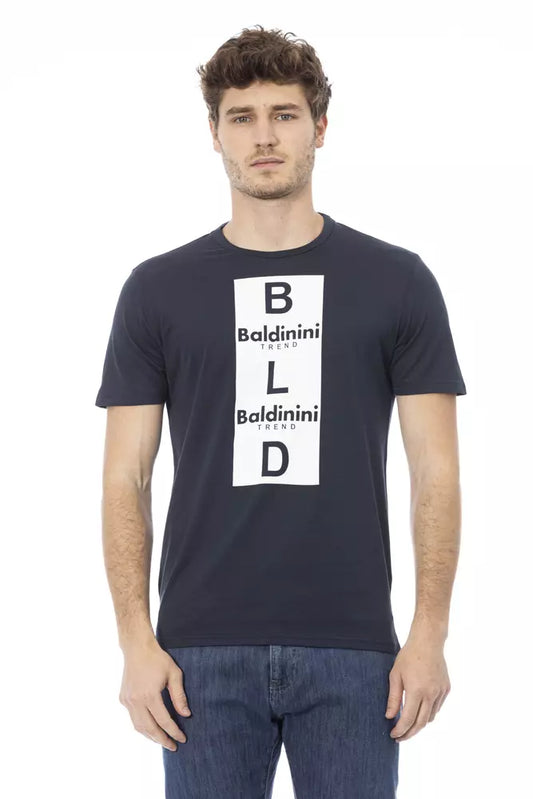 Синя бавовняна чоловіча футболка Baldinini Trend