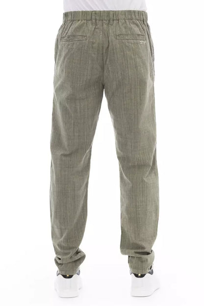Baldinini Trend Army Cotton Men Chino Trousers