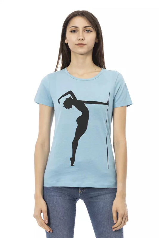 Бавовняний жіночий топ Trussardi Action Light Blue