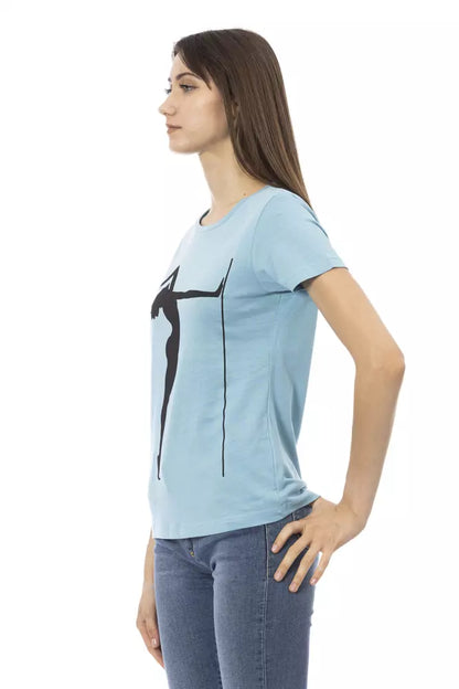 Бавовняний жіночий топ Trussardi Action Light Blue
