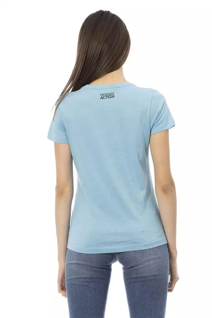 Бавовняний жіночий топ Trussardi Action Light Blue