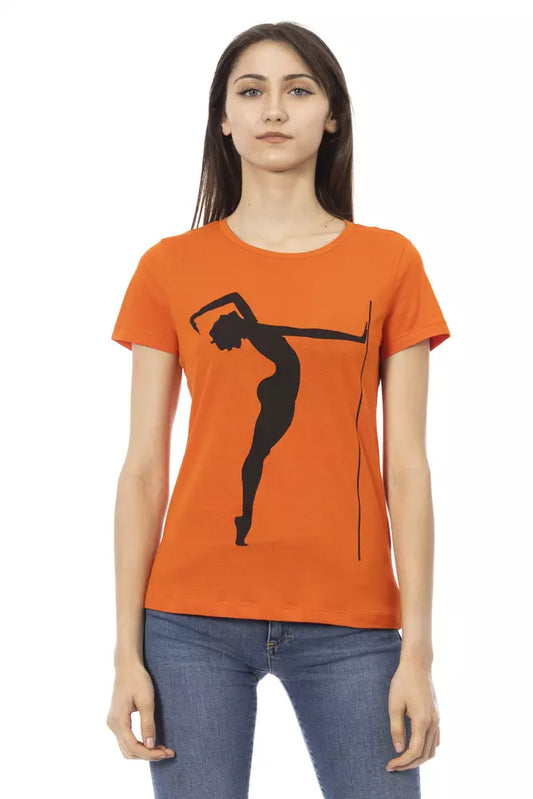 Бавовняний жіночий топ Trussardi Action Orange