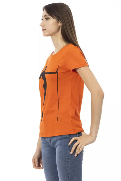 Бавовняний жіночий топ Trussardi Action Orange