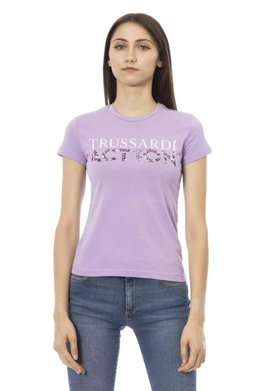 Бавовняний жіночий топ Trussardi Action Purple