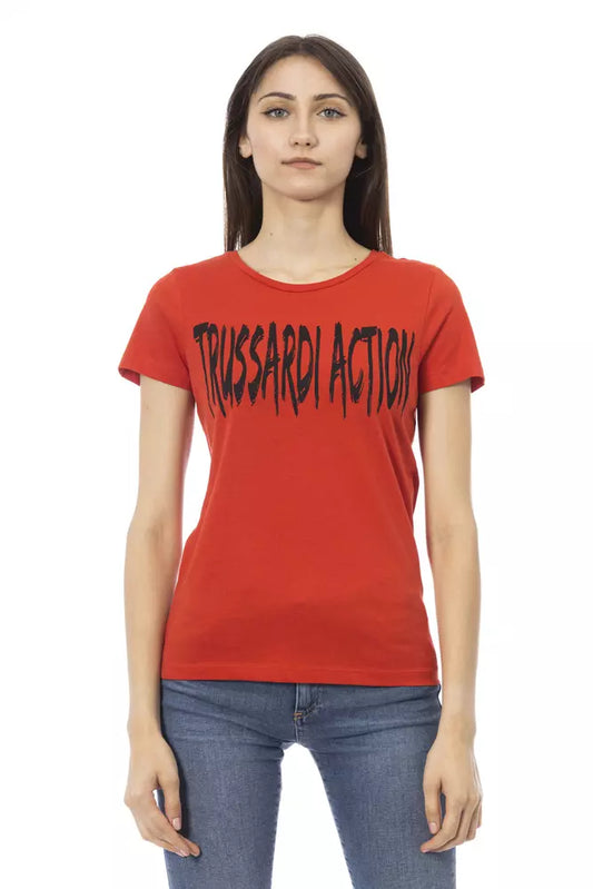 Trussardi Action "Червоний бавовняний жіночий топ"