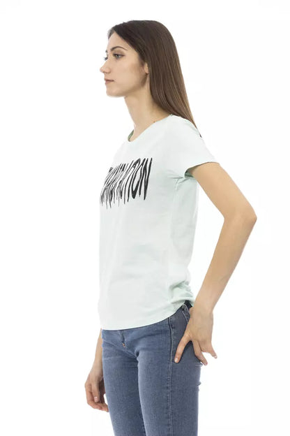 Бавовняний жіночий топ Trussardi Action Light Blue