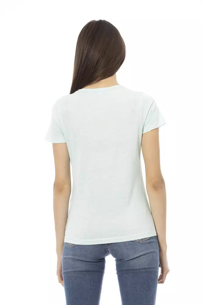 Бавовняний жіночий топ Trussardi Action Light Blue