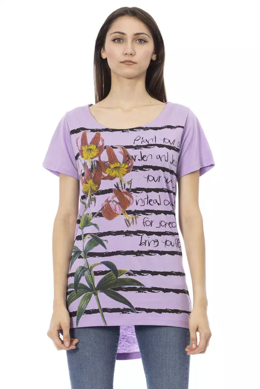 Бавовняний жіночий топ Trussardi Action Purple