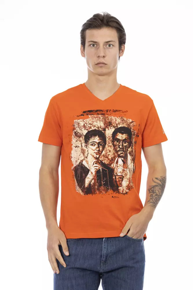 Бавовняна чоловіча футболка Trussardi Action Orange