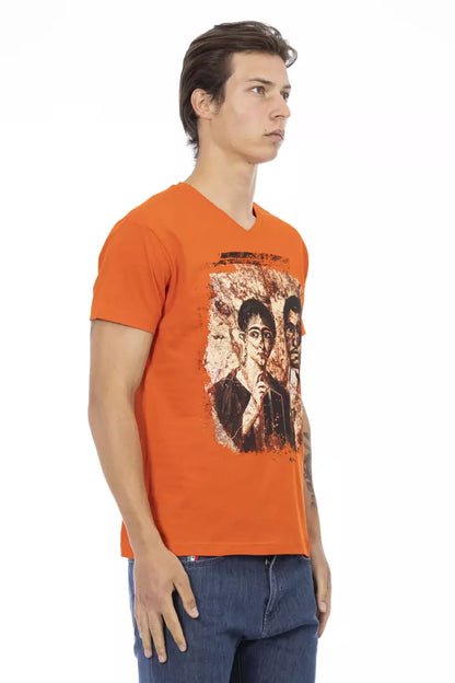 Бавовняна чоловіча футболка Trussardi Action Orange