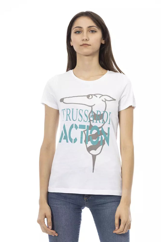 Білий бавовняний жіночий топ Trussardi Action