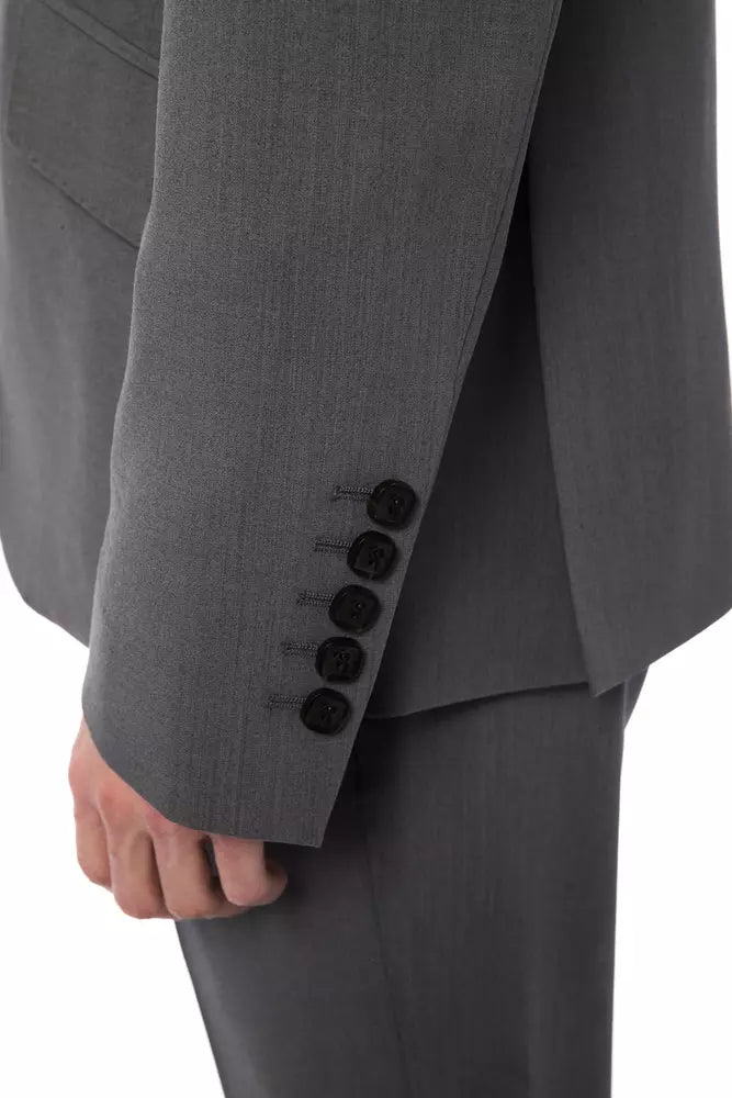 Сірий вовняний чоловічий костюм Billionaire Italian Couture