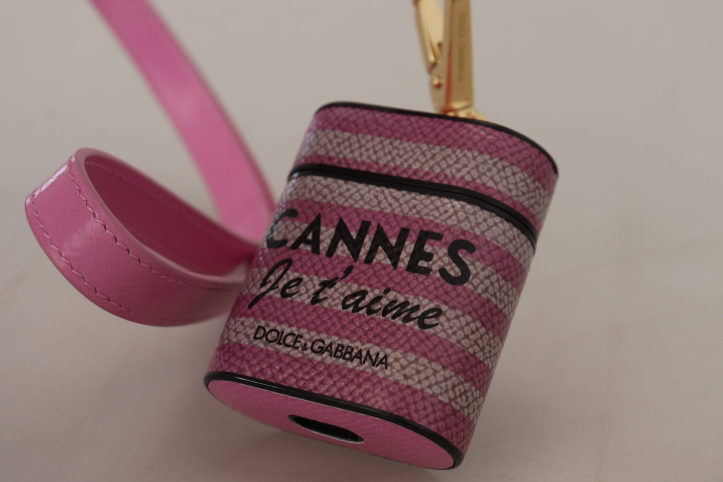 Розкішний рожевий шкіряний футляр для AirPods Dolce &amp; Gabbana