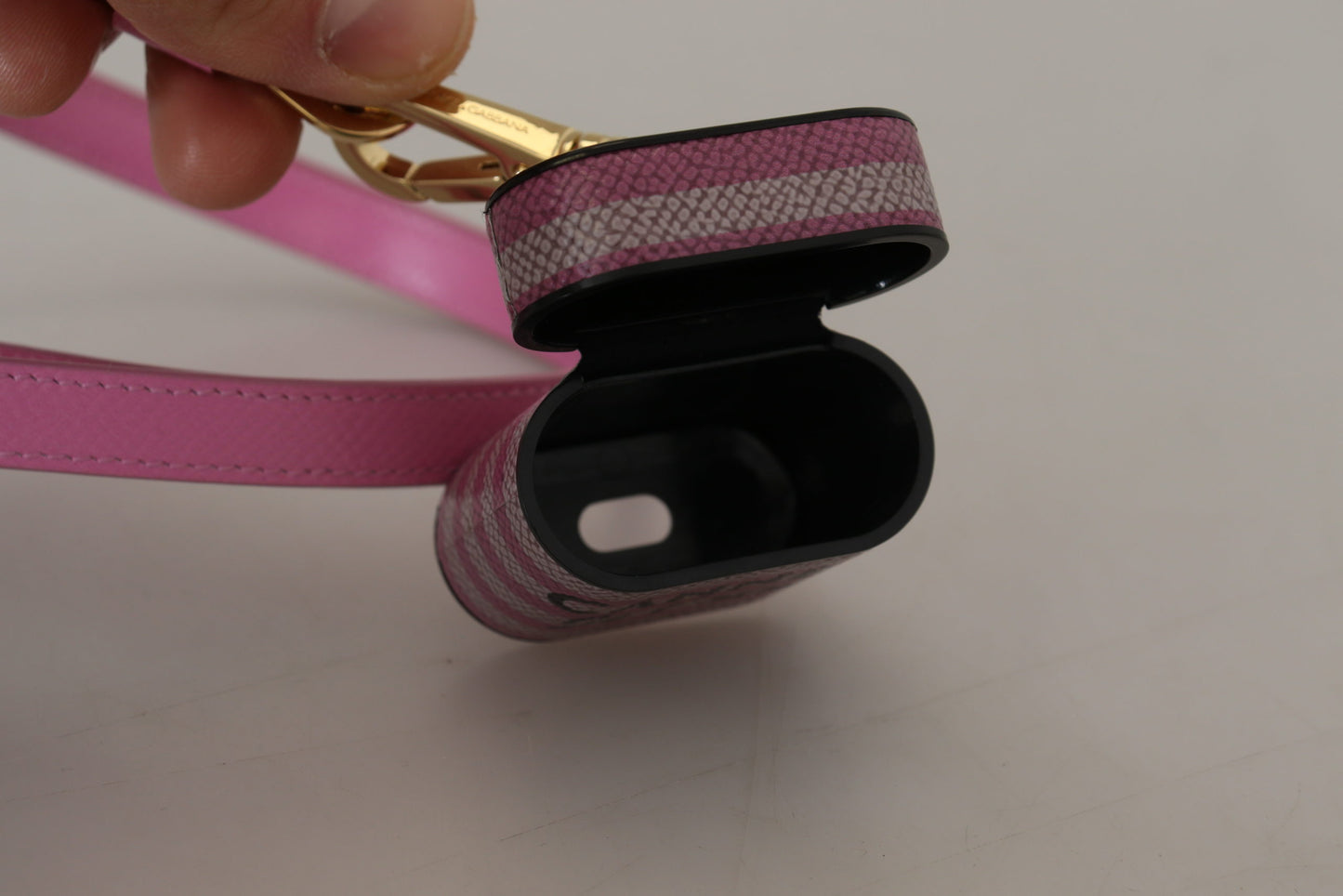 Розкішний рожевий шкіряний футляр для AirPods Dolce &amp; Gabbana