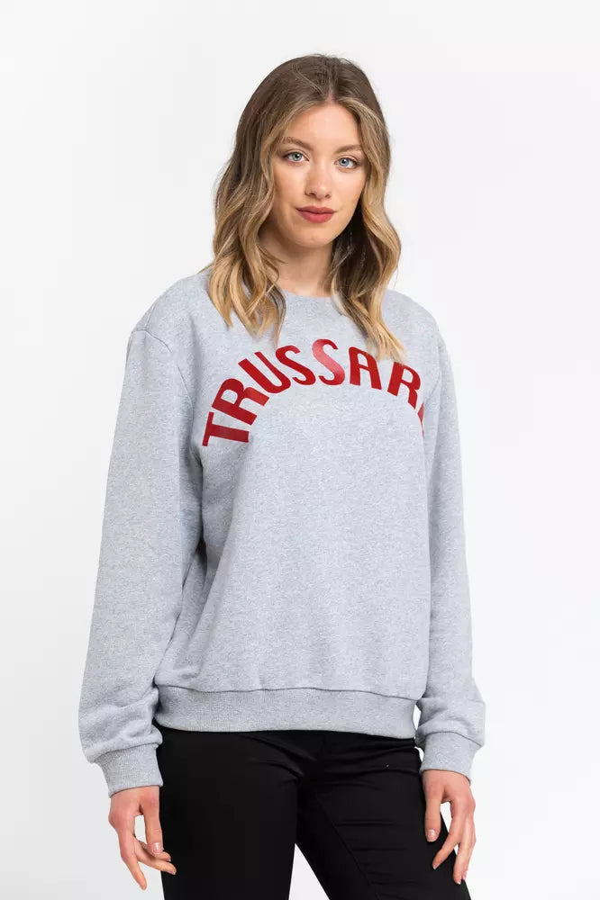 Сірий бавовняний жіночий светр Trussardi