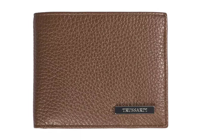 Коричневий шкіряний чоловічий гаманець Trussardi