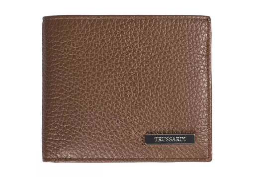 Коричневий шкіряний чоловічий гаманець Trussardi