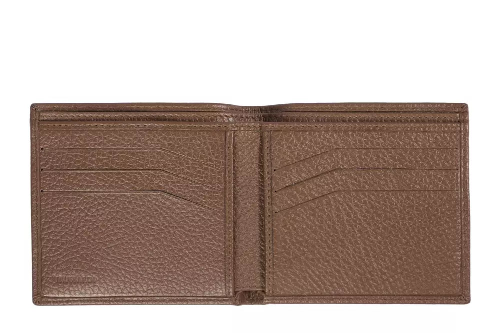 Коричневий шкіряний чоловічий гаманець Trussardi