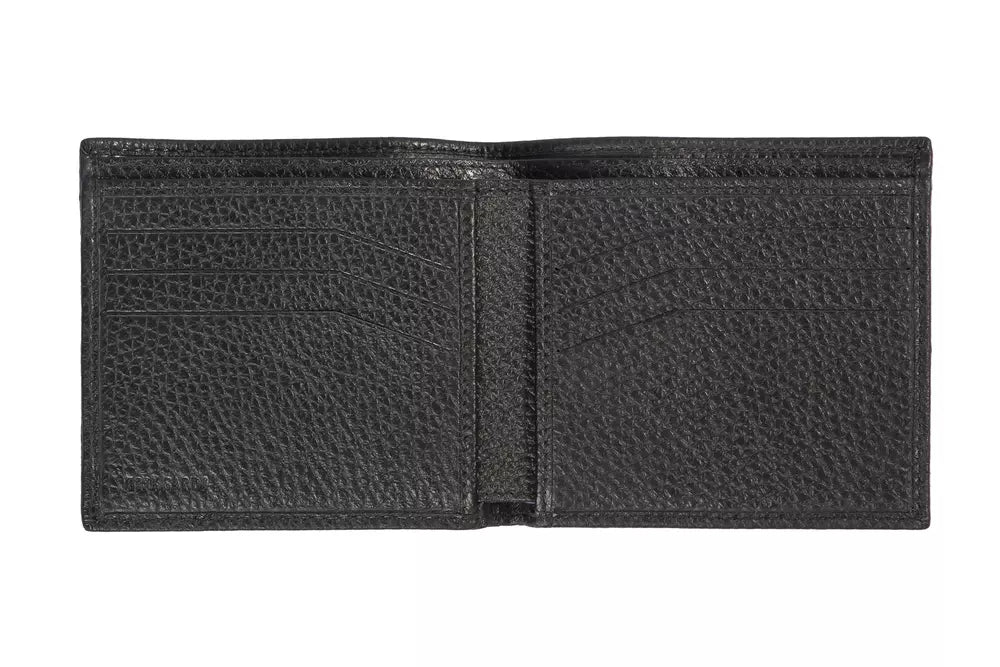 Чорний шкіряний чоловічий гаманець Trussardi