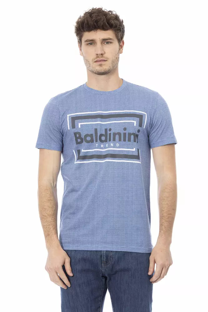 Світло-блакитна чоловіча бавовняна футболка Baldinini Trend