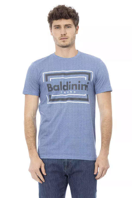 Світло-блакитна чоловіча бавовняна футболка Baldinini Trend