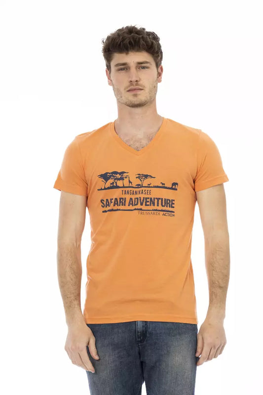 Бавовняна чоловіча футболка Trussardi Action Orange