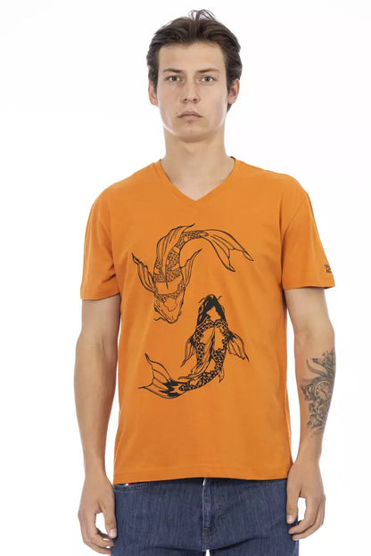 Бавовняна чоловіча футболка Trussardi Action Orange